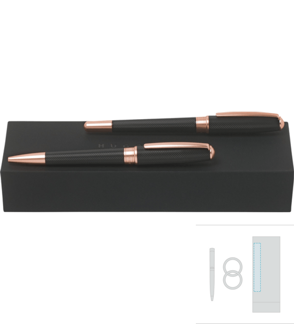 Essential Roze Balpen Set Goud + Essential Rollerball Pen - Hugo Boss™