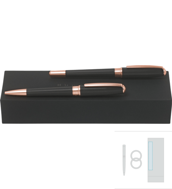 Essential Roze Balpen Set Goud + Essential Rollerball Pen - Hugo Boss™ Essential Roze Balpen Set Goud + Essential Rollerball Pen - Hugo Boss™