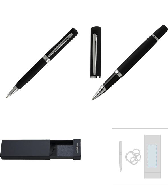 Soft-Kugelschreiber-Set + Soft-Tintenroller – Cerruti 1881™