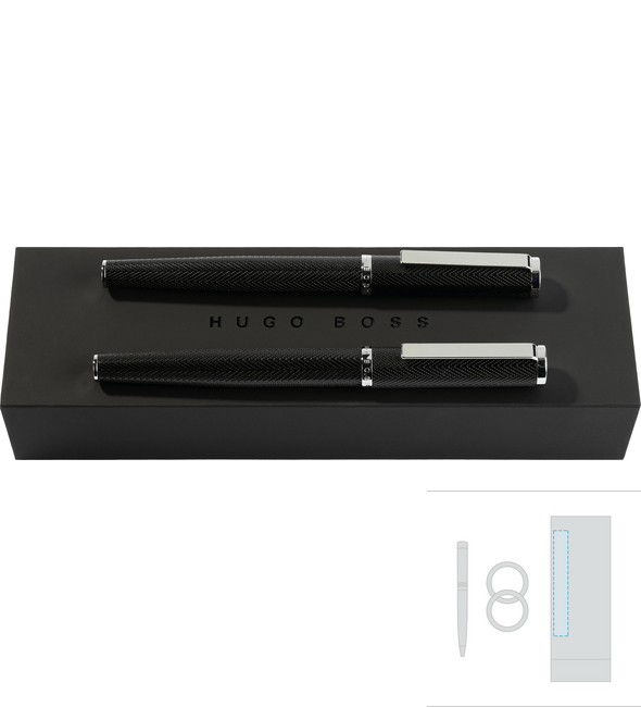 Ensemble de stylos à pointe à chevrons Formation + Rollerball Ensemble de stylos à pointe à chevrons Formation - Hugo Boss™ Ensemble de stylos à pointe à chevrons Formation + Rollerball Ensemble de stylos à pointe à chevrons Formation - Hugo Boss™