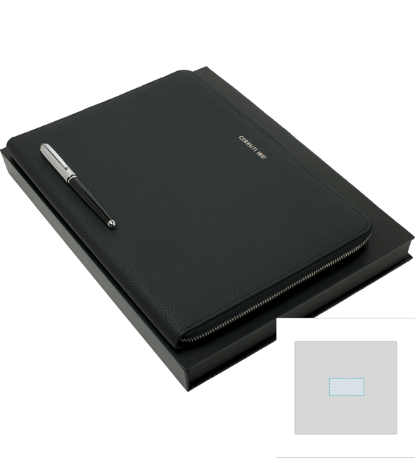 Miles Black Nibber Pen Set + Hamilton Black A4 föreläsningsmapp - Cerruti 1881™ Miles Black Nibber Pen Set + Hamilton Black A4 föreläsningsmapp - Cerruti 1881™