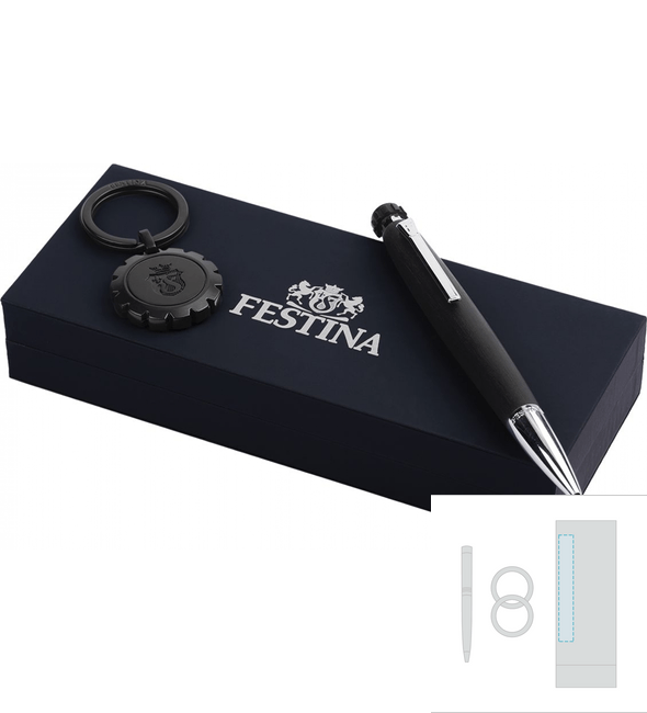 Sada černé klíčenky Chronobike + klasické kuličkové pero Chronobike - Festina™ Sada černé klíčenky Chronobike + klasické kuličkové pero Chronobike - Festina™