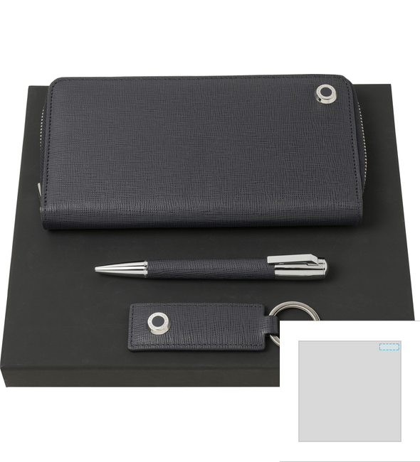 Set HUGO BOSS (penna a sfera, portachiavi e cartella lunga con zip) Set HUGO BOSS (penna a sfera, portachiavi e cartella lunga con zip)