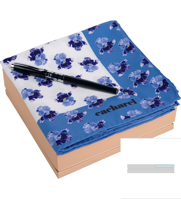 Parure Hortense (stylo roller & foulard en soie) Parure Hortense (stylo roller & foulard en soie)