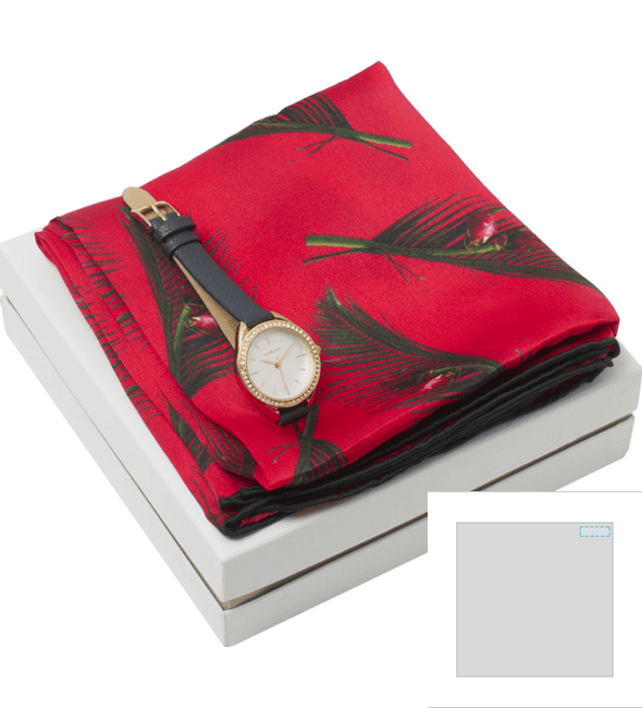 Conjunto Victoire Cherry Silk Pañuelo & Reloj Iris Navy - Cacharel™ Conjunto Victoire Cherry Silk Pañuelo & Reloj Iris Navy - Cacharel™