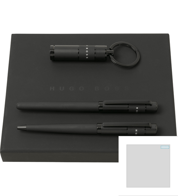 Juego de cinta Pendrive negra y Bolígrafo de cinta negra y Rollerball de cinta negra - Hugo Boss™ Juego de cinta Pendrive negra y Bolígrafo de cinta negra y Rollerball de cinta negra - Hugo Boss™