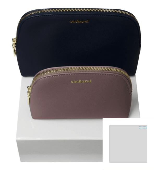 Victoire Navy Toilet Kit Set + Victoire Taupe Kleine Toilettas - Cacharel™ Victoire Navy Toilet Kit Set + Victoire Taupe Kleine Toilettas - Cacharel™
