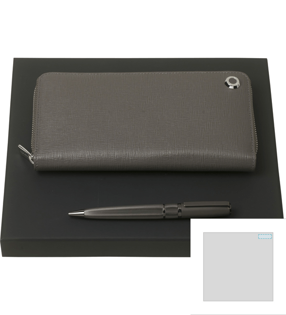 Set HUGO BOSS Grey (balpen & map met lange rits) Set HUGO BOSS Grey (balpen & map met lange rits)