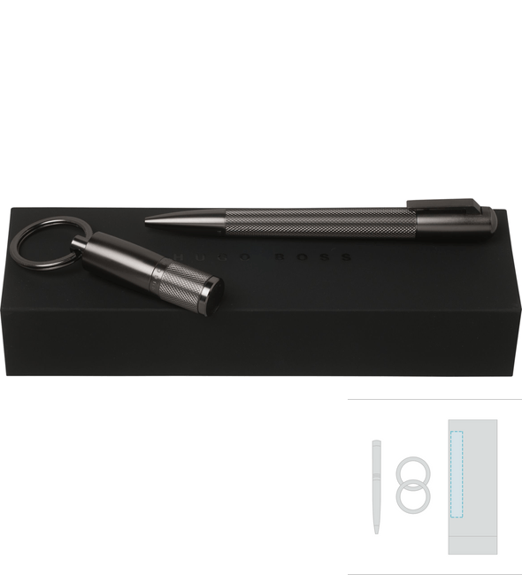 Pendrive-Set „Pure Matte Dark Chrome“ + Kugelschreiber „Pure Matte Dark Chrome“ – Hugo Boss™ Pendrive-Set „Pure Matte Dark Chrome“ + Kugelschreiber „Pure Matte Dark Chrome“ – Hugo Boss™