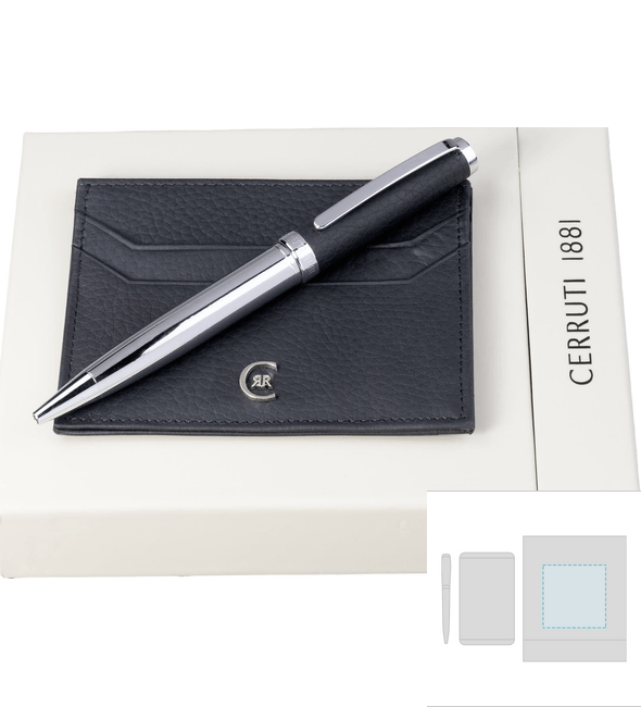 Hamilton Black Card Holder Hamilton Black Ballpoint Pen Set