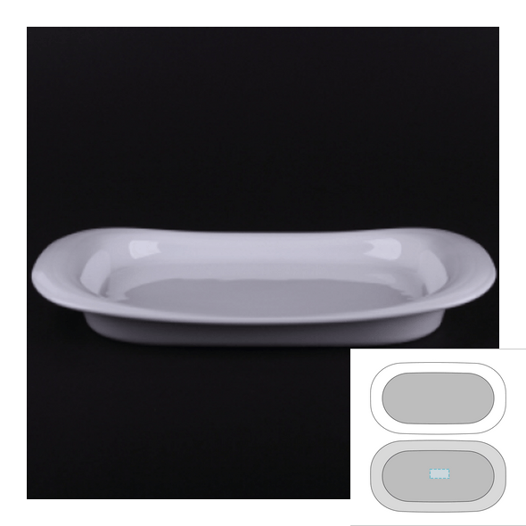 Plat de service rectangulaire en céramique - Duo Plat de service rectangulaire en céramique - Duo