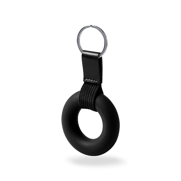 Portachiavi personalizzati, palla antistress nero, Schiuma PU, Ø4 cm -  Cintapunto® Italia