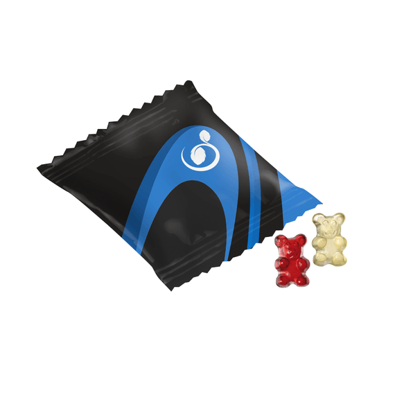 Flowpack mit Gummibärchen Flowpack mit Gummibärchen