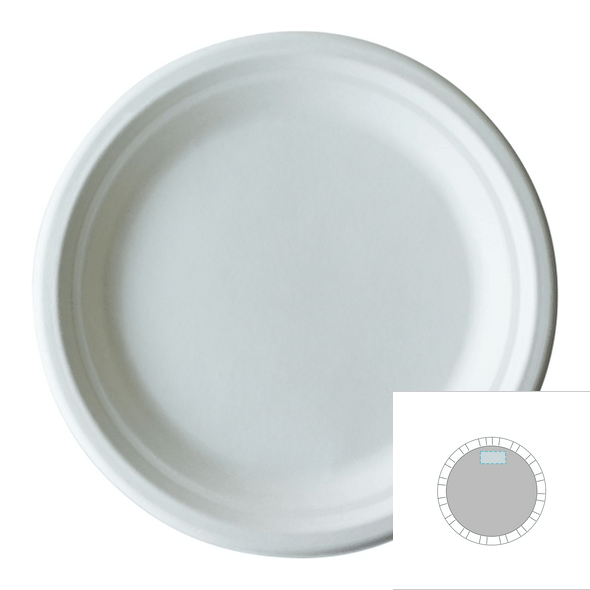 Set de vaisselle ronde bio-dure jetable (10 x 50 pcs)