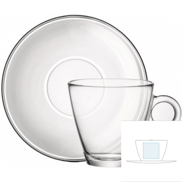 Set tazza da cappuccino e piattino in vetro - Royal Personalizzato