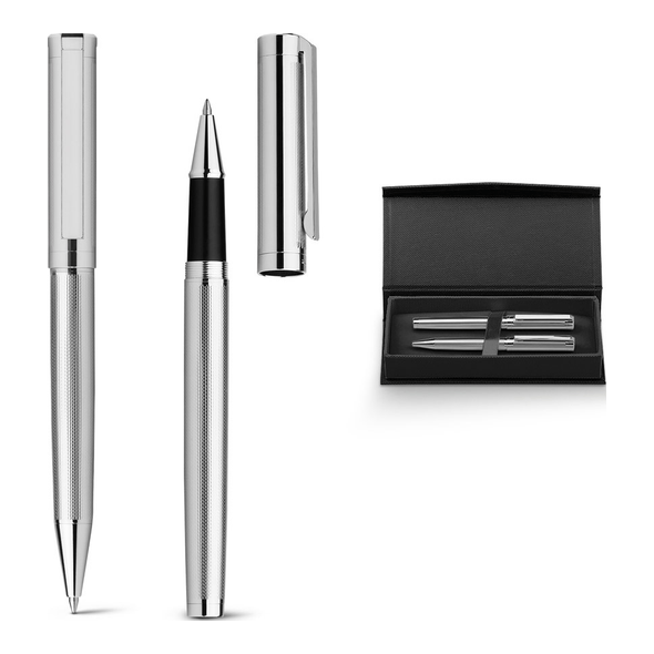 Metalen roller- en balpenset EDMOND Metalen roller- en balpenset EDMOND