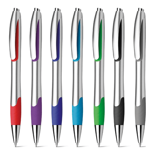 Balpen met antislip MILEY SILVER Balpen met antislip MILEY SILVER