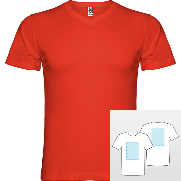 Camiseta de manga corta y escote en pico de 4 capas SAMOYEDO