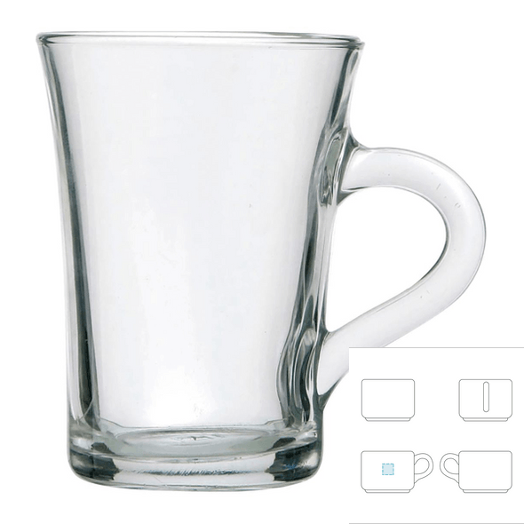 Taza de café de promoción de cristal 23cl, Tazas de café, Tazas