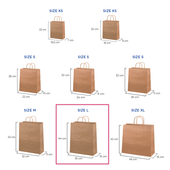 100 Vertical paper carrier bag with twisted handles €35.89