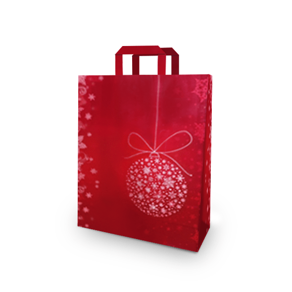 Verticale papieren tas met platte handgrepen "Kerstman" Verticale papieren tas met platte handgrepen "Kerstman"
