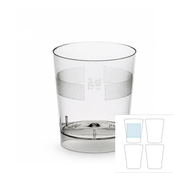 Zerbrechliches Schnapsglas aus Kunststoff